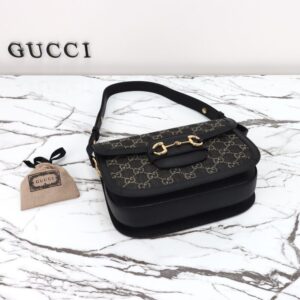 Replica Gucci G 1955 Horsebit Black Denim - near-authentic luxury replica handbag