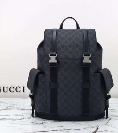 Replica Gucci GG Supreme Backpack Black - top-tier luxury replica shoulder bag