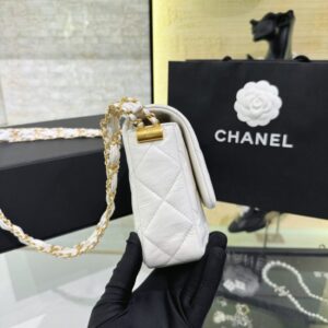 Replica CHANEL 19 Mini Flap White Bag - high-quality designer bag clone
