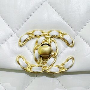 Replica CHANEL 19 Mini Flap White Bag - best quality luxury bag dupe