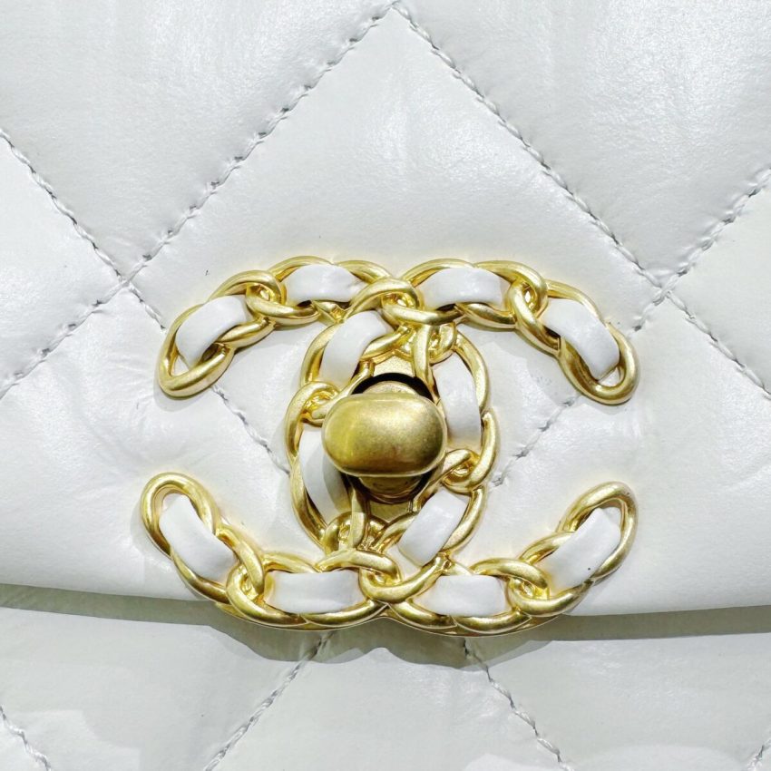 Replica CHANEL 19 Mini Flap White Bag - best quality luxury bag dupe