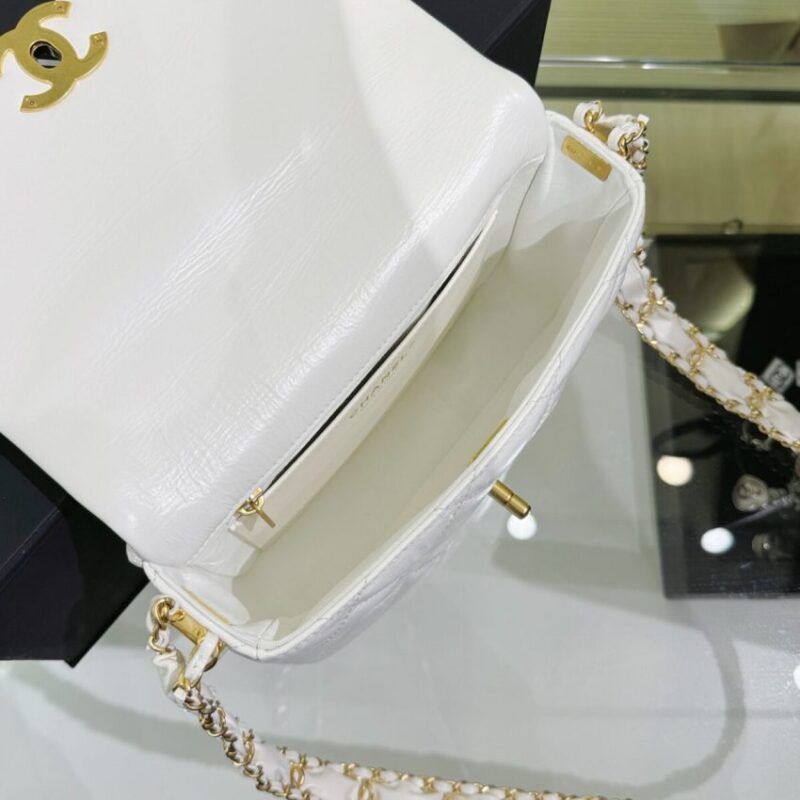 Replica CHANEL 19 Mini Flap White Bag - premium-grade designer purse dupe