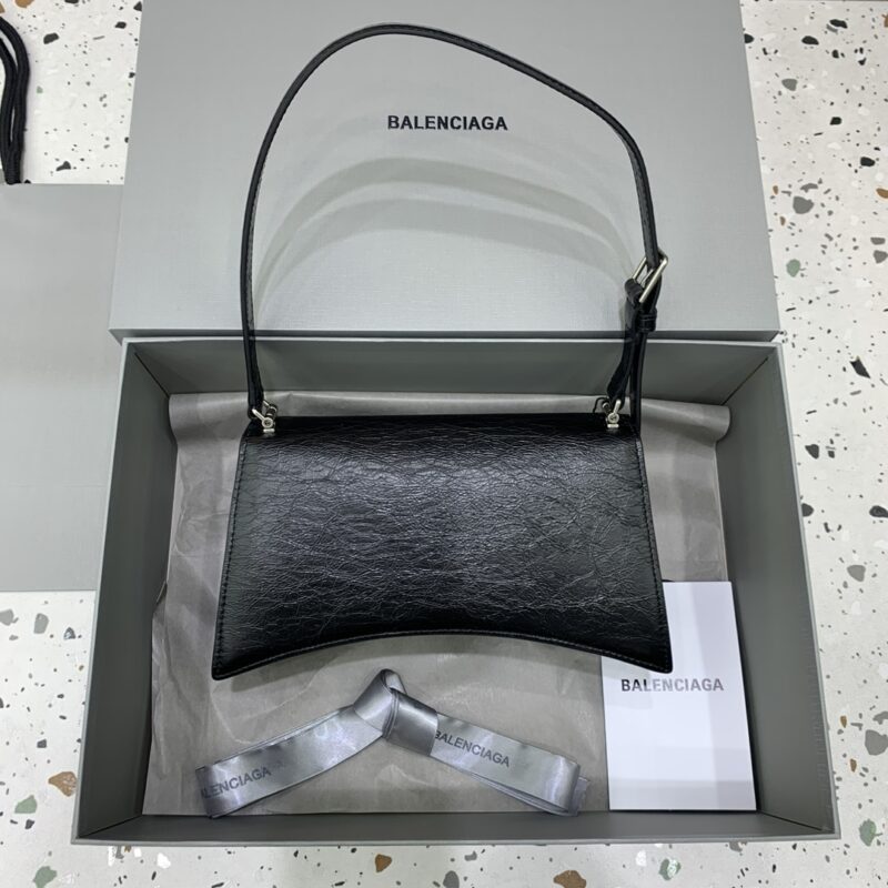 Replica Balenciaga Crush Small Black Silver - near-authentic luxury replica handbag