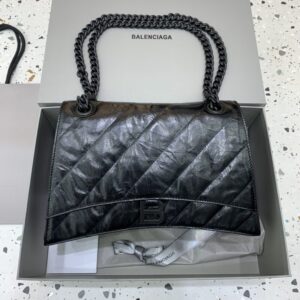 Replica Balenciaga Crush Large Full Black - 1:1 designer replica handbag