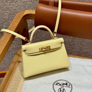 Replica Hermes Kelly Jaune Poussin - premium 1:1 fake handbag model