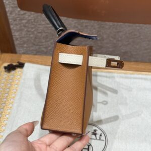 Replica Hermes Kelly Noir Blue Epsom - elite superclone designer purse