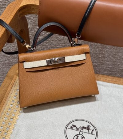 Replica Hermes Kelly Noir Blue Epsom - 1:1 designer replica handbag