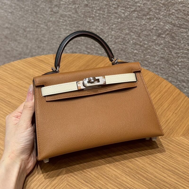 Replica Hermes Kelly Noir Blue Epsom - authentic-look luxury purse replica