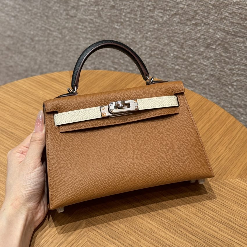 Replica Hermes Kelly Noir Blue Epsom - authentic-look luxury purse replica