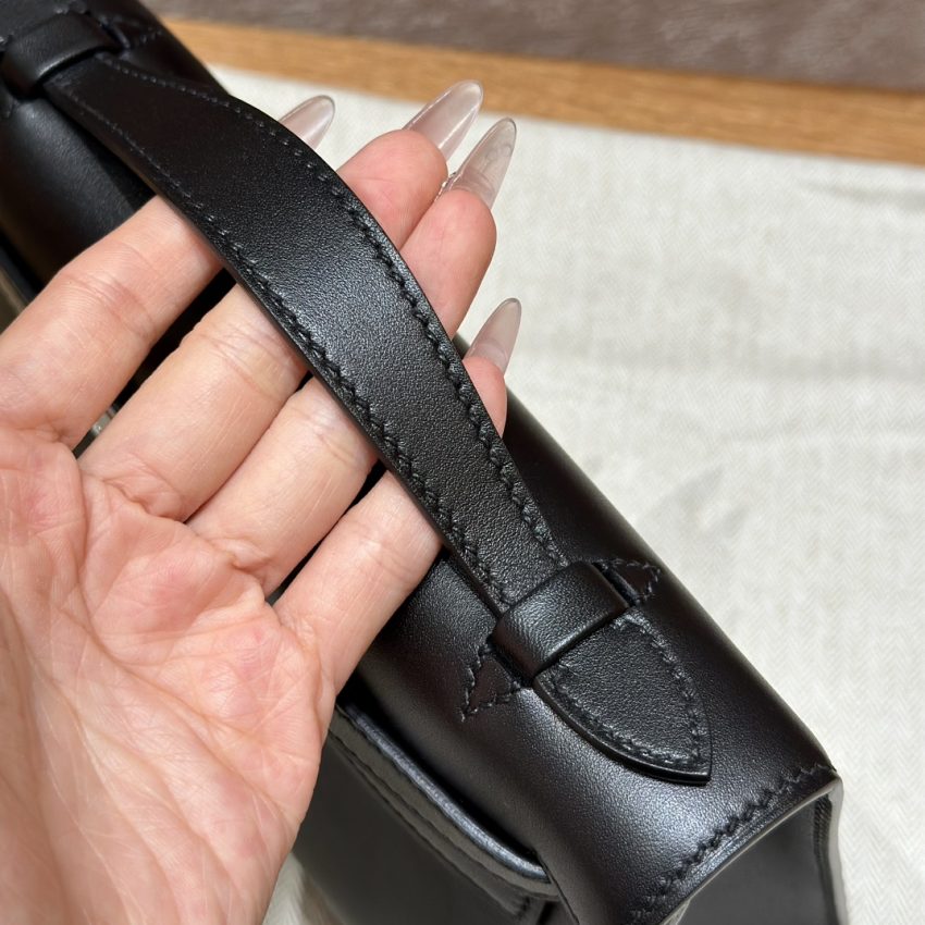 Replica Hermes Kelly Pochette Swift Black - best quality luxury bag dupe