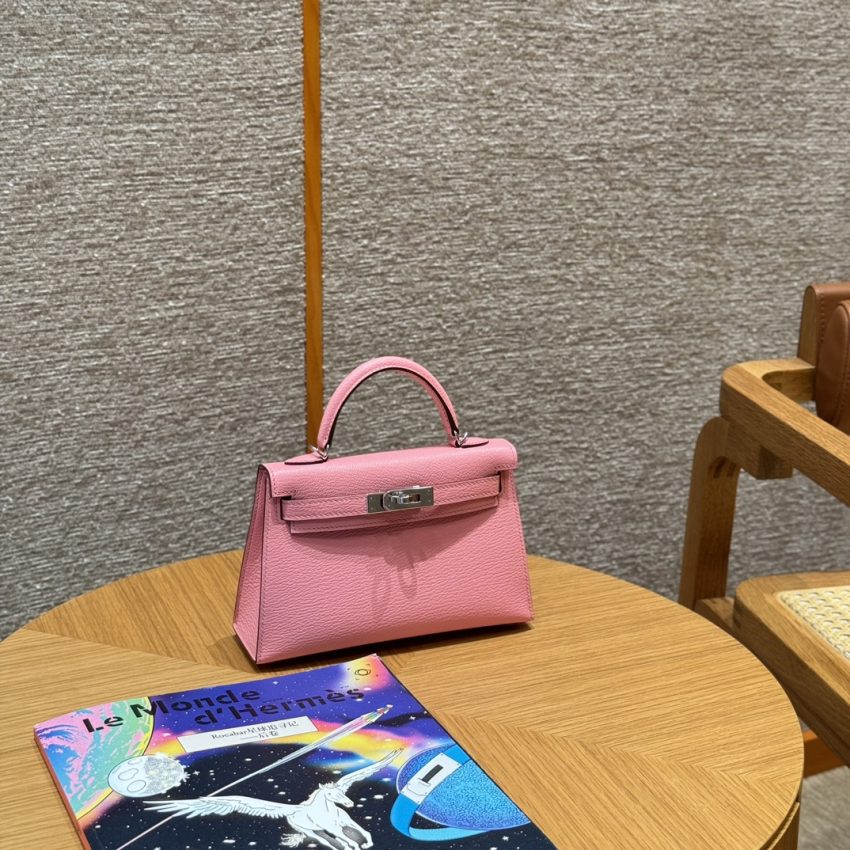 Replica Hermes Kelly Rose Confetti - authentic-look luxury purse replica