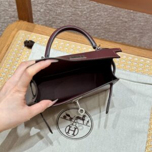 Replica Hermes Kelly Rouge Box Silver - top-tier luxury replica shoulder bag