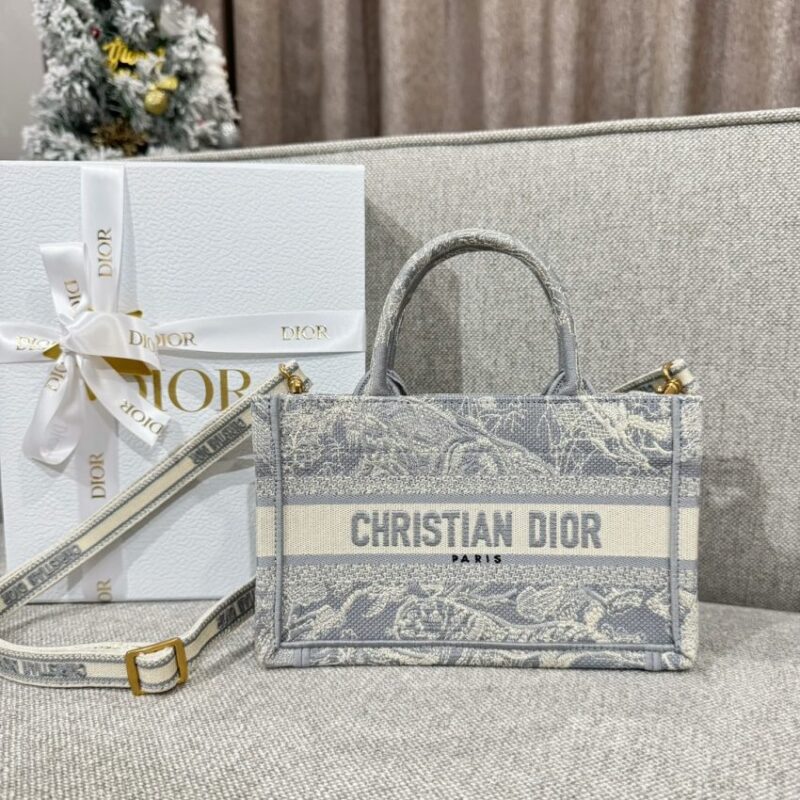 Replica Dior Tote Book Mini Grey Tiger - authentic-look luxury purse replica