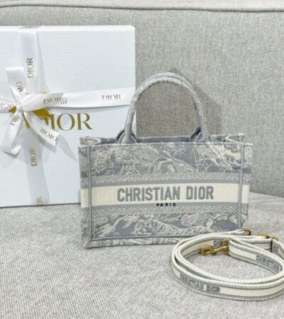 Replica Dior Tote Book Mini Grey Tiger - 1:1 designer replica handbag