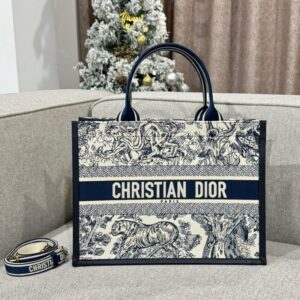 Replica Dior Tote Book White Tiger Leather - high-accuracy replica luxury purse