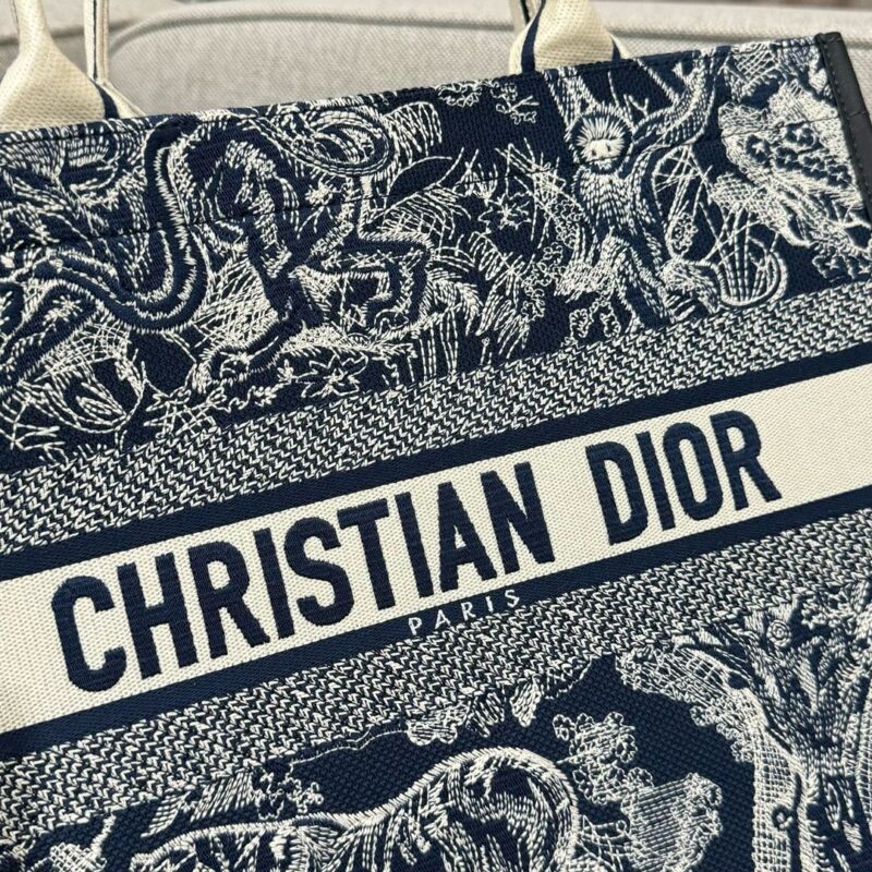 Replica Dior Tote Book Blue Tiger Leather - premium 1:1 fake handbag model