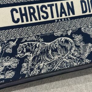 Replica Dior Tote Book Blue Tiger Leather - top-tier luxury replica shoulder bag