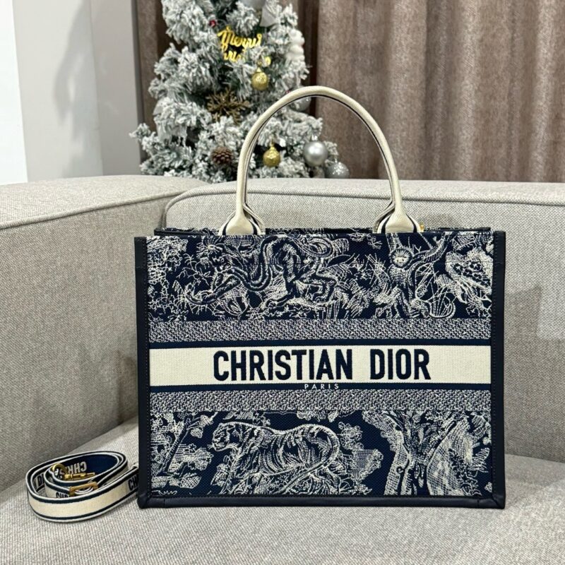 Replica Dior Tote Book Blue Tiger Leather - ultra-realistic fake designer tote