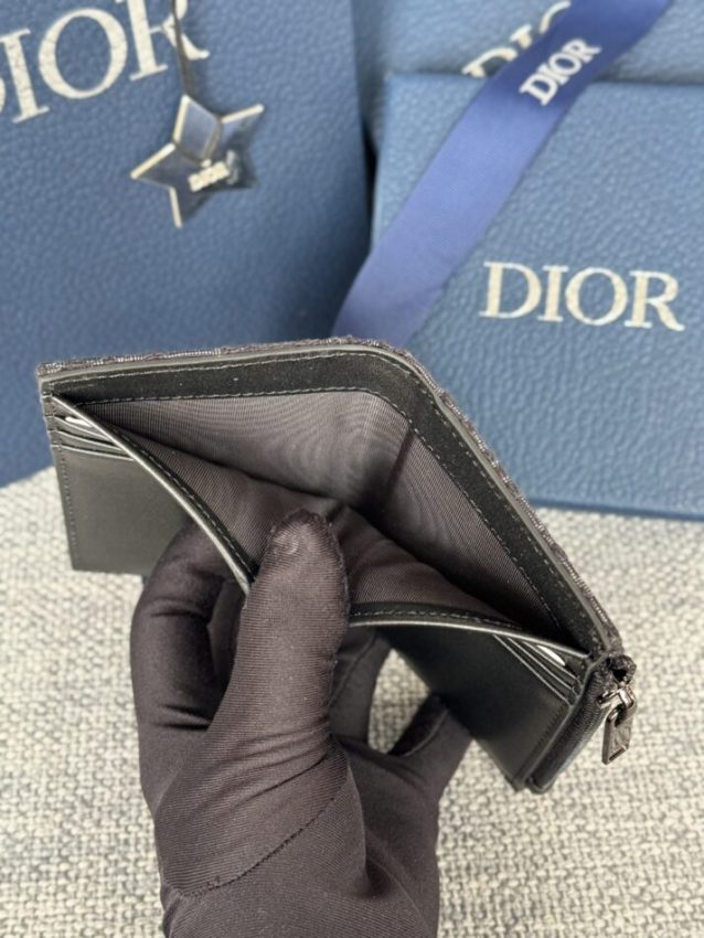 Replica Dior Zipper Card Holder Black - top-tier luxury replica shoulder bag