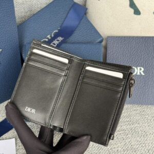 Replica Dior Zipper Card Holder Black - high-end fake designer purse