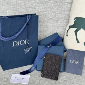 Replica Dior Zipper Card Holder Black - high-end fake designer purse