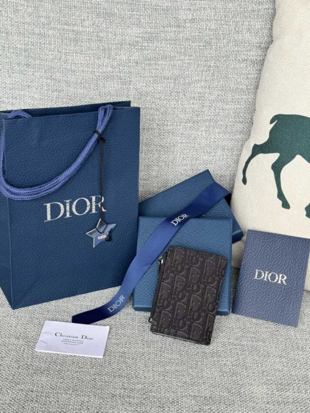 Replica Dior Zipper Card Holder Black - high-end fake designer purse