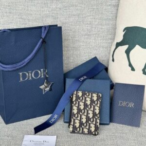 Replica Dior Zipper Card Holder White - premium 1:1 fake handbag model