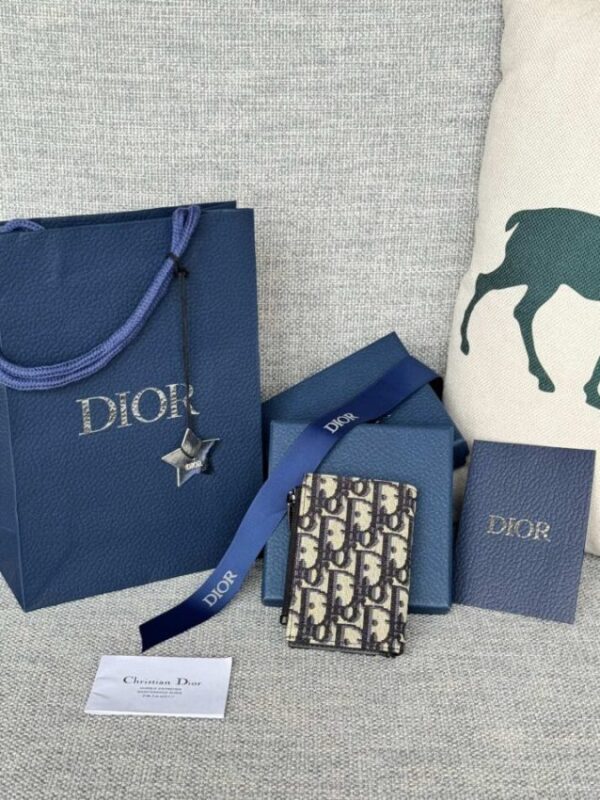 Replica Dior Zipper Card Holder White - premium 1:1 fake handbag model