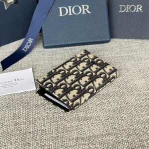 Replica Dior Zipper Card Holder White - 1:1 designer replica handbag