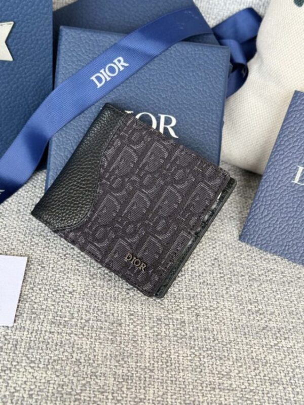 Replica Dior Jacquard Wallet Oblique Black - 1:1 designer replica handbag