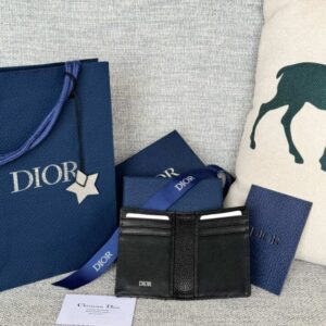 Replica Dior Bi Fold Card Holder Oblique Black - top-tier luxury replica shoulder bag