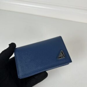 Replica Prada Saffiano Wallet Blue - top-rated replica designer bag