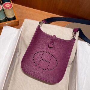 Replica Hermes Evelyne II TPM Purple - high-accuracy replica luxury purse