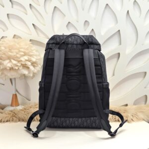Replica Dior 8 Backpack with Flap Black - 1:1 designer replica handbag