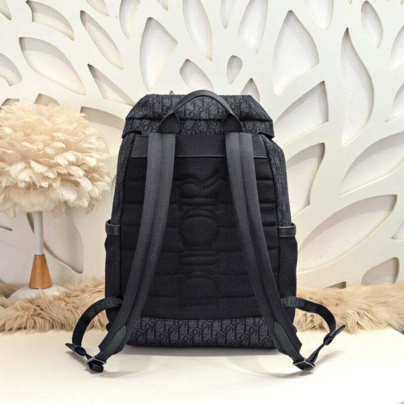Replica Dior 8 Backpack with Flap Black - 1:1 designer replica handbag
