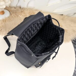 Replica Dior Saddle Backpack Black With Flap - best quality luxury bag dupe