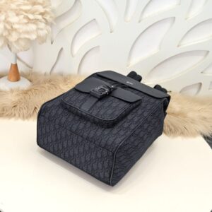 Replica Dior Saddle Backpack with Flap Black - top-rated replica designer bag