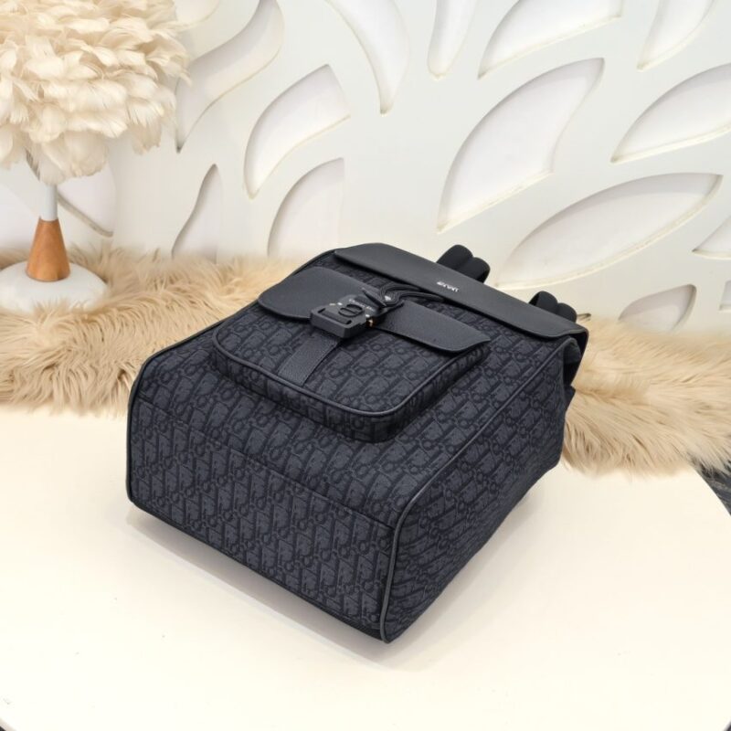 Replica Dior Saddle Backpack with Flap Black - top-rated replica designer bag