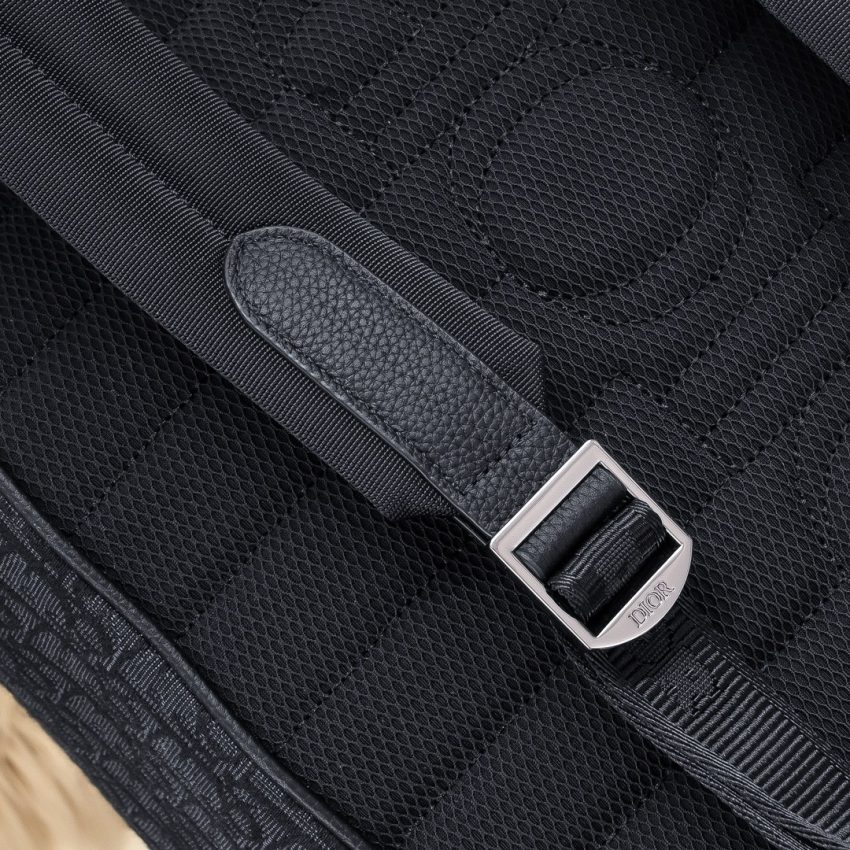 Replica Dior Saddle Backpack with Flap Black - best quality luxury bag dupe