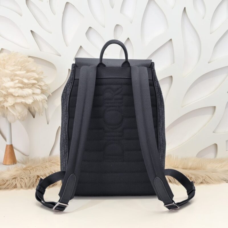 Replica Dior Saddle Backpack with Flap Black - high-accuracy replica luxury purse
