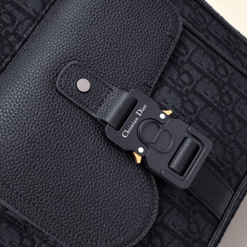 Replica Dior Saddle Backpack with Flap Black - premium 1:1 fake handbag model