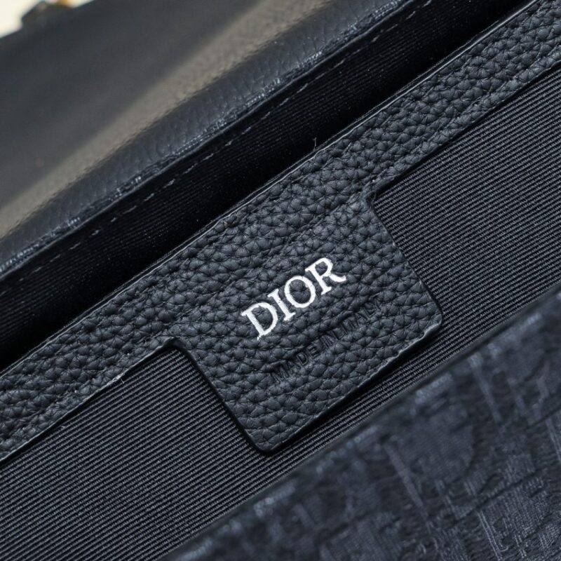 Replica Dior Saddle Messenger Bag Oblique Black - best quality luxury bag dupe