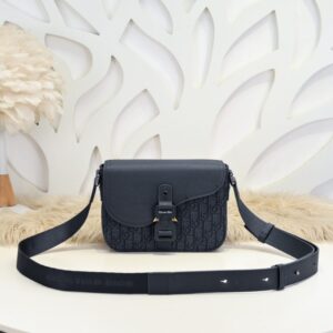 Replica Dior Saddle Messenger Bag Oblique Black - premium-grade designer purse dupe
