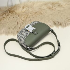 Replica Dior Saddle Messenger Bag Khaki - premium 1:1 fake handbag model