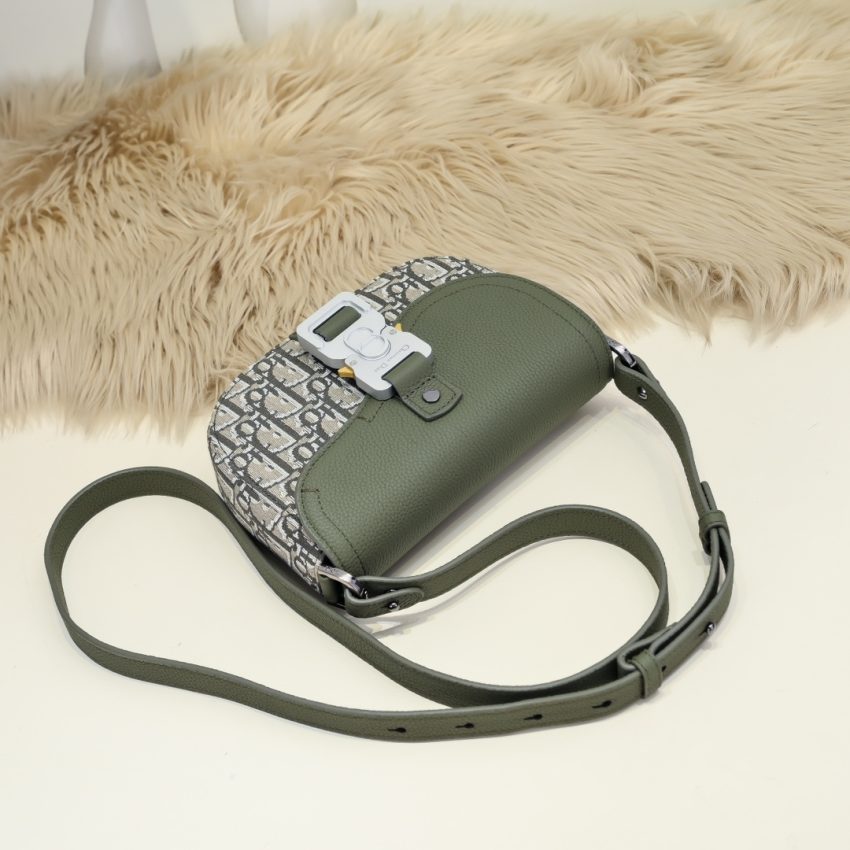Replica Dior Saddle Messenger Bag Khaki - premium 1:1 fake handbag model