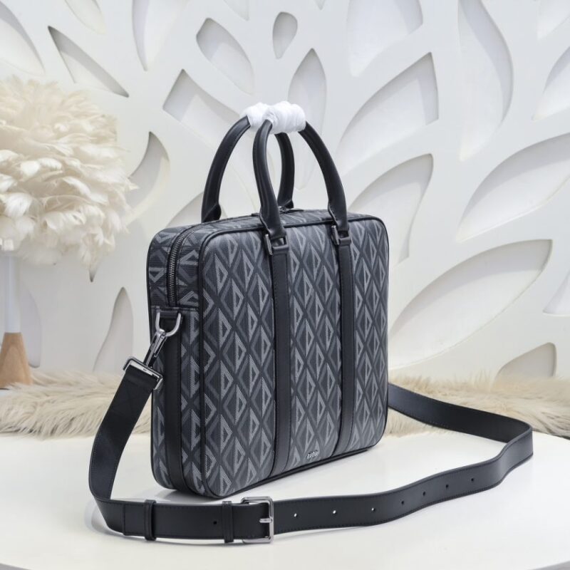 Replica Dior Zipped Briefcase Grey - high-quality designer bag clone