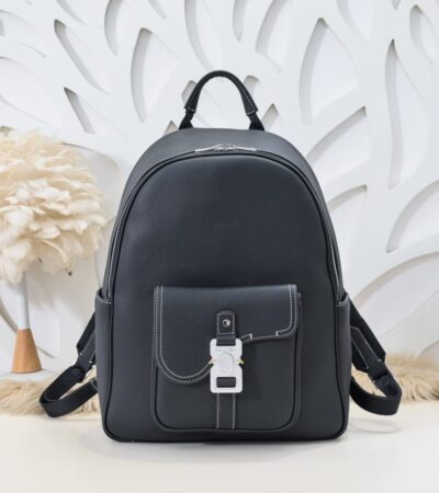 Replica Dior Saddle Zip Backpack Black Grained Calfskin - authentic-look luxury purse replica
