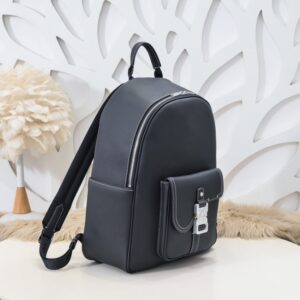 Replica Dior Saddle Zip Backpack Black Grained Calfskin - ultra-realistic fake designer tote