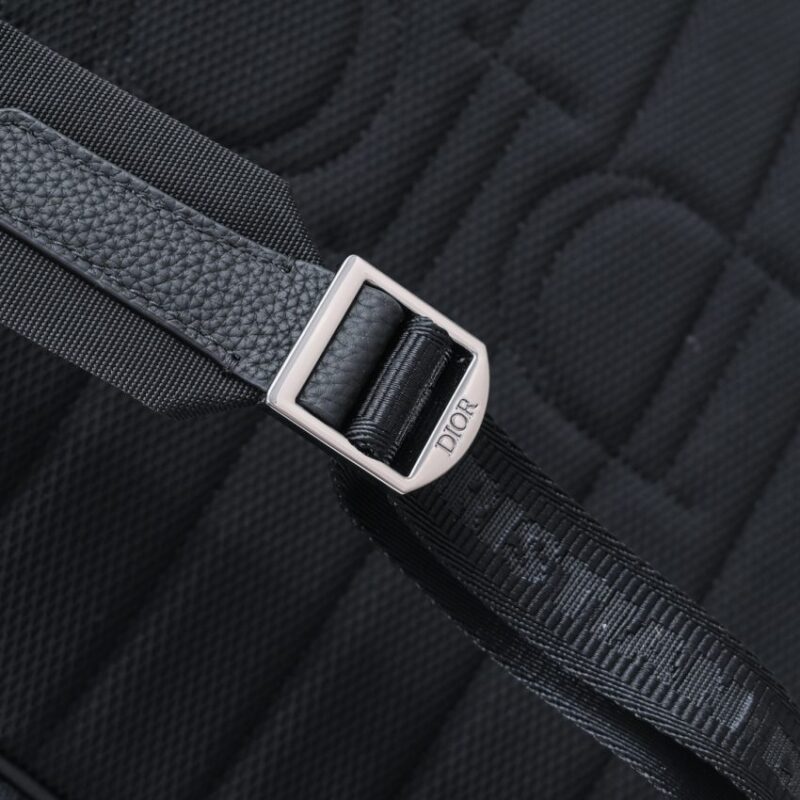 Replica Dior Saddle Zip Backpack Black Grained Calfskin - 1:1 designer replica handbag