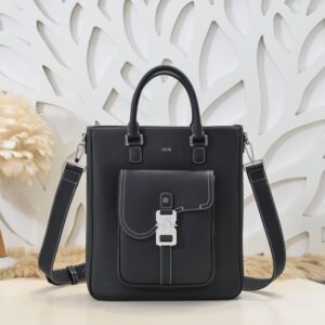 Replica Dior Saddle Shopping Tote Black - best quality luxury bag dupe